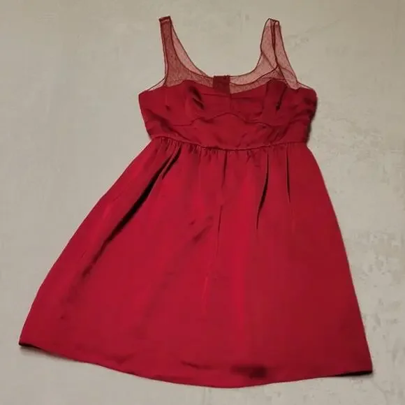 American Eagle Outfitters | Dresses | Nwot American Eagle Outfitters Red  Satin Sleeveless Zip Up Twee Party Dress 4 | Poshmark